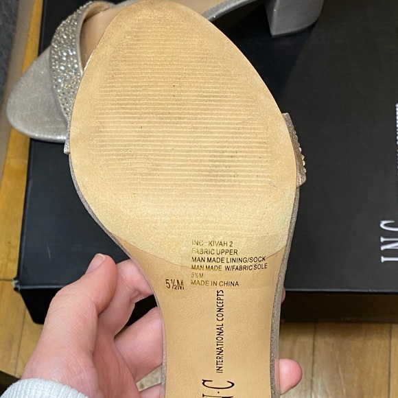 Macy’s Open Toe Gold Heels - Picture 16 of 16